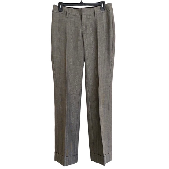 Banana Republic Ryan fit lined cuffed dress pants, glen plaid pattern size 2 - Picture 1 of 8